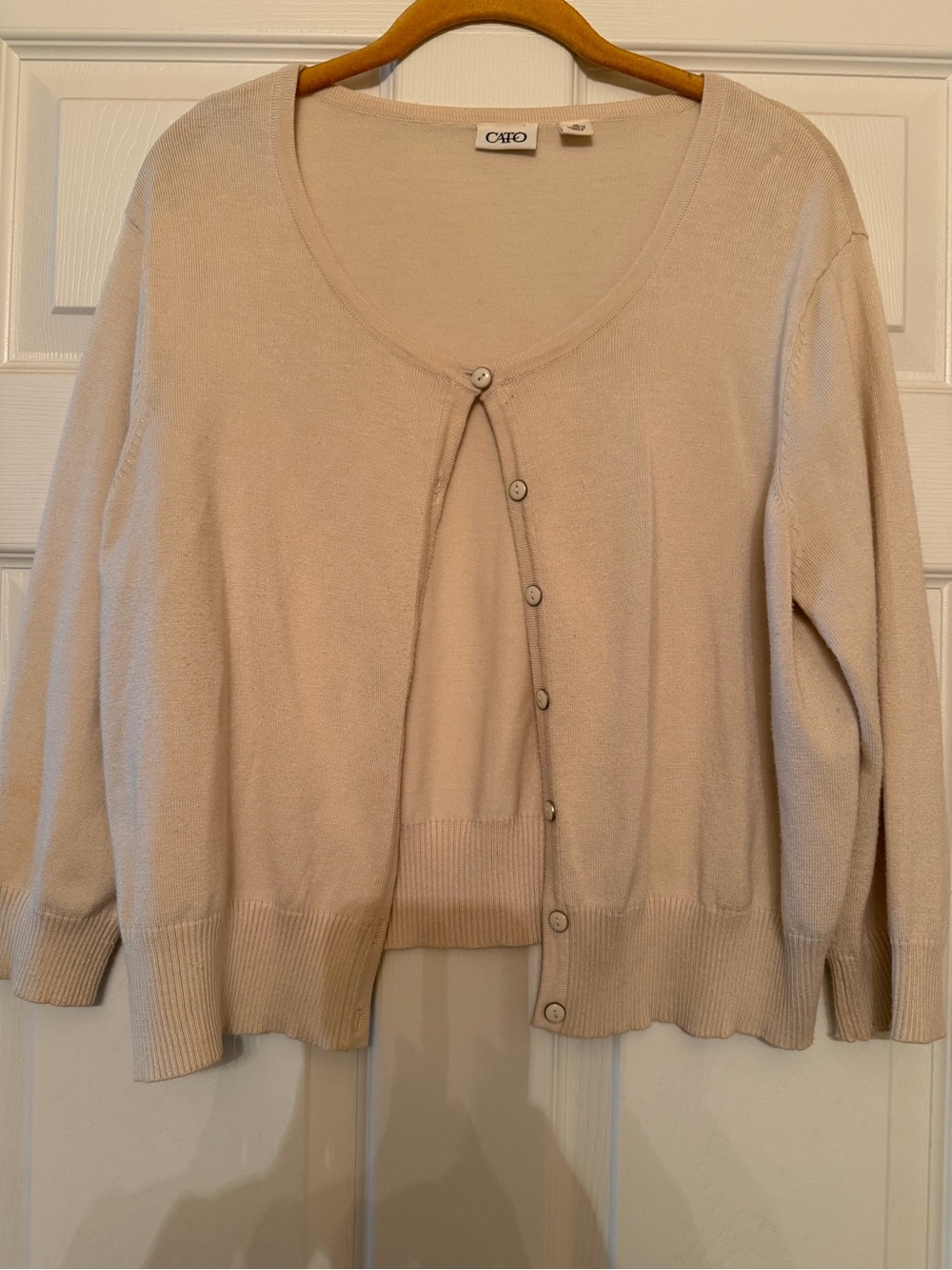 Cato Cream Knit Cardigan Sweater with Buttons